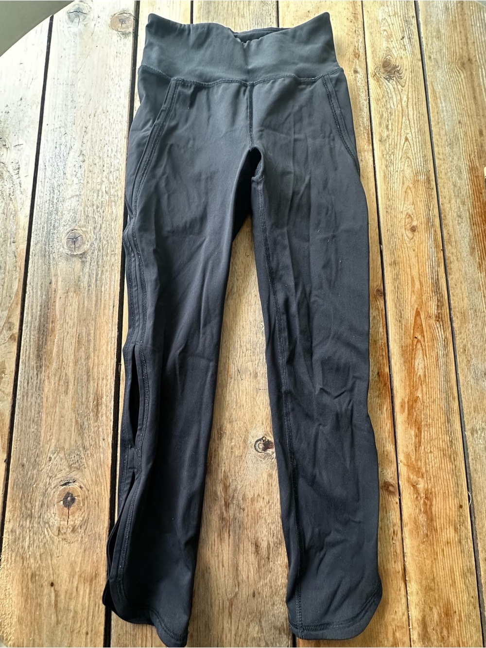 Free People Black High-Waist Leggings with Cutout Eyelets